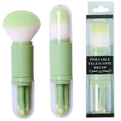 China Angular Blush Custom Packaging Box For Emerald Green Brand Glitter Telescopic Cosmetic Makeup Brush for sale