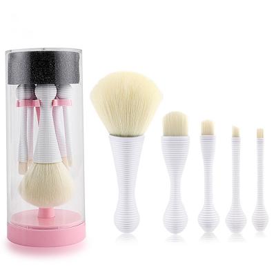 China Angular Blush Crystal Custom Makeup Brushes Travel White Makeup Brush Mini Makeup Brush Set for sale