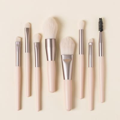 China Angular Blush 8pcs Makeup Brush Set Mini Makeup Brush Set Travel Makeup Brush Kit for sale