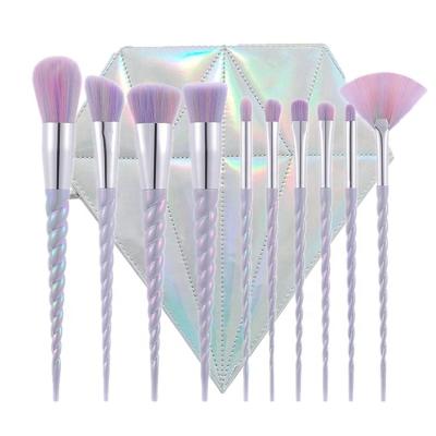 China Angular Blush Wholesale Makeup Brush Set 10 Pieces Customized Makeup Brush Set Eye Makeup Brush Set for sale