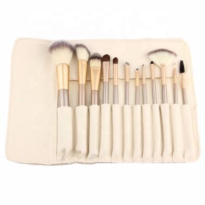 China Angular Blush Factory Wholesale 12pcs Makeup Set Brush, Synthetic Hair Makeup Set Brush With PU Bag for sale