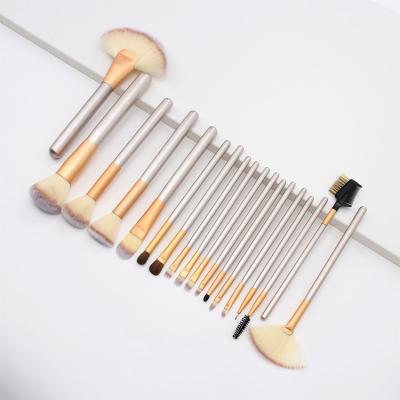 China Angular Blush Mermaid No Label Clamshell Makeup Brushes Set 2021 Private Label Set Make Up Makeup Brush 18 Pcs Champagne Gold Makeup Brush for sale