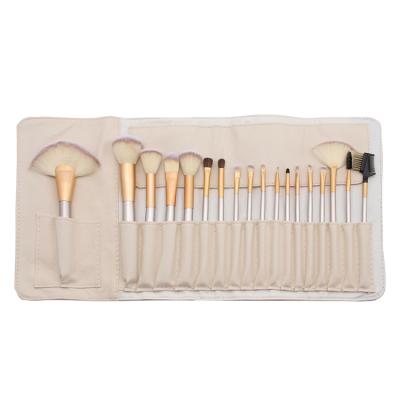 China Angular Blush Professional 18 Pieces Make Up Brush 18pcs Champagne 18 Pcs Makeup Brush Set for sale