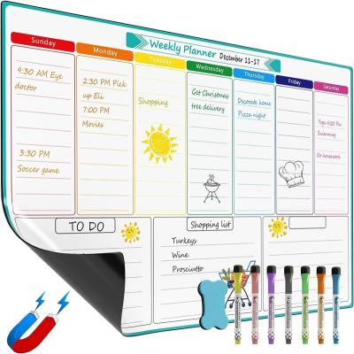 China Education.Training.Office Weekly Dry Erase Board for Fridge, Magnetic Calendar Whiteboard Planner for Fridge for sale