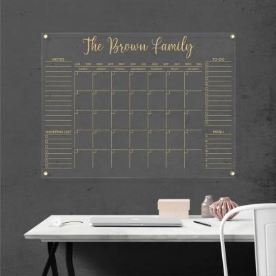 China Business 2023 Personalized Wall Calendar Acrylic Wall Calendar Dry Erase Board with Marker Acrylic Wall Calendar Vertical for sale