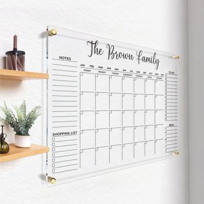 China Business White Acrylic Dry Erase Board for Home Office, Large Clear Wall Calendar, Clear Acrylic Plaque Floating Message N for sale