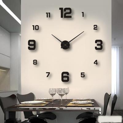 China Large Eclectic Wall Clock for Living Room Decor, DIY Frameless Modern 3D Wall Clock for sale