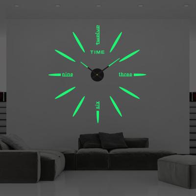 China Eclectic Luminous Mute Modern Design Frameless Digital Reading Clock for Living Room Bedroom Office Decoration Home Wall Clocks for sale