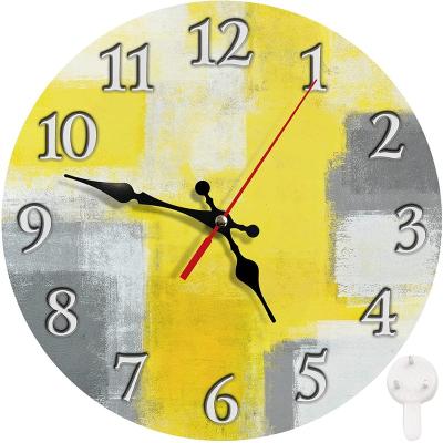 China Vintage home decor wall clock kitchen rustic antique shabby chic custom made modern retro patchwork 10 inch 12 inch hanging clocks for sale