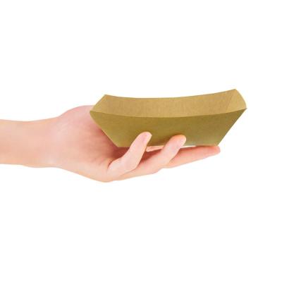 China Sales Recyclable High Quantity Mini Kraft Paper Cookie Sushi Biodegradable Tray Made in China for sale