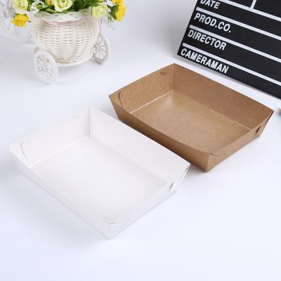 China High Quantity Recyclable Recycle Disposable Colorful Restaurant Brown Kraft Paper Cake Food Paper Plates Tray For Food for sale