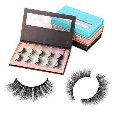 China Natural Soft Natural 3D Eyelash Mink / Silk Eyelash With Private Label Eyelash Box for sale