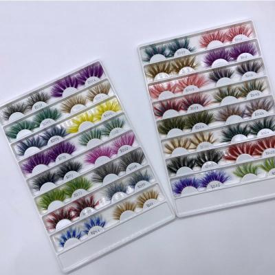 China Hot Selling High Effect 3D Free Sample Siberian 3D Colored Lash Trays Colorful Mink Lashes Color Eyelashes for sale