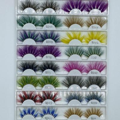 China High 3D Effect Rainbow Handmade Colorful Eyelashes For Women's Mink Lashes Star Color Colorful Eyelash for sale