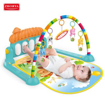 China Eco-friendly Multi Functional Fitness Rack Baby Gym Piano Play Sleeping Mat With Animal Rattle for sale