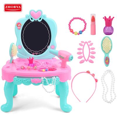 China Zhorya Wholesale Non-Toxic High Quality Lip Gloss Baby Kid Beauty Cosmetic Make Up Pretend Play Dressing Table Desk Toy For Girl for sale