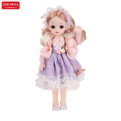 China zhorya sweet hot style girl doll skirt noble common purple gift box for sale