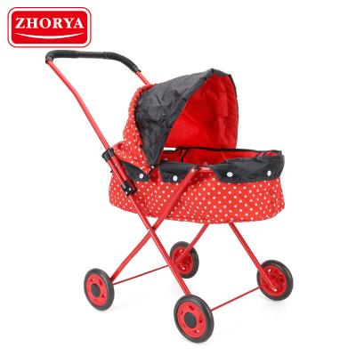 China 3 In 1 Discovery Car ZHORYA Pretend To Play With Cute Iron Stroller Pale Pink Toy EVA Wheels Baby Stroller Walker for sale