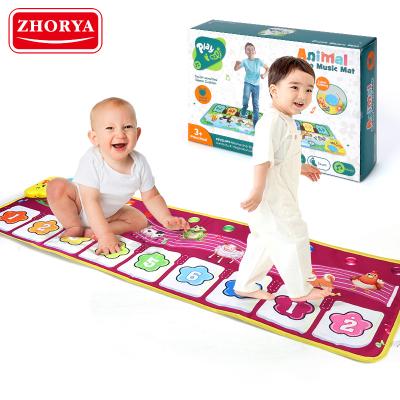 China Toy Zhorya Animal Baby Music Piano Game Child Dance Mat Keyboard Electronic Music Animal Touch Game Educational Blanket for sale