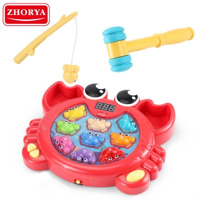 China Beat-a-Crab Fishing Game 2in1 Zhorya Beat A Mole Game For Toddlers Interactive Toys Beat A Mole Fishing Game 2in1 Toddler Educational Toy for sale