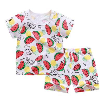 China Children's Shorts Suit Cotton T-shirt Suit Girls Short Sleeve Washable for sale