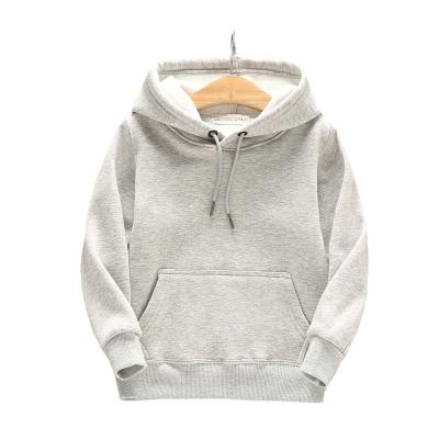 China Fashion Autumn And Winter Children Solid Color Anti-Shrink Hoodie Plus High Quality Fleece Cotton Unisex Hoodie for sale