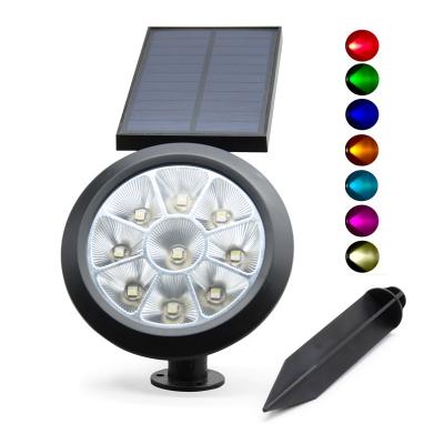 China Modern RGB 7 Colors Garden Solar Powered Led Lawn Floodlights Lighting Solar Led Lamp for sale