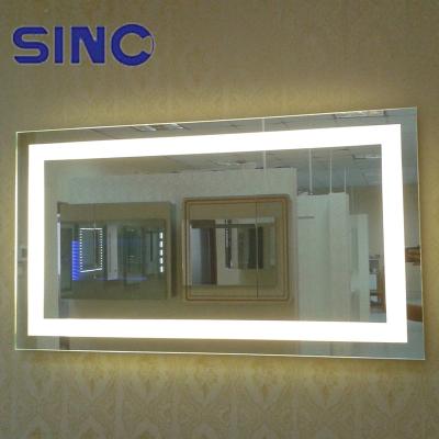 China LED Bathroom Enlargement Front-lit Vanity Mirror Illuminated Bathroom Mirrors Frameless Backlit Mirror With Led Lights for sale