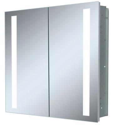 China Two Swing Door Recessed Rack Medicine Cabinet 32 ​​inch Recessed or Outdoor LED Mirror Medicine Cabinet with Demister Bathroom Mirrored Medicine Cabinet with led lighting for sale