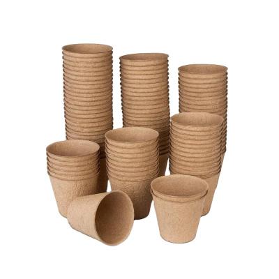 China Gardening & Planting 6cm Round Biodegradable Seedling Peat Pot Planting Seed Cup Garden Germination Nursery Pots Transplanting Seed Paper Pulp Cups for sale