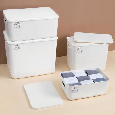 China 100% New PP Material Household Viable Wholesale Plastic Sundries Clothing Storage Boxes With Lids And Handle for sale