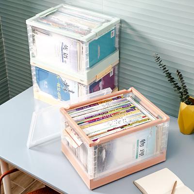 China Wholesale Viable Durable High Quality Clear Durable Collapsible Stackable Folding Plastic Storage Box with Wheels for sale