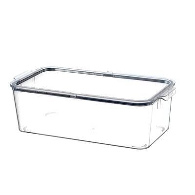 China Viable Kitchen Refrigerator Organizer Food Storage Containers Frigidaire Clear Plastic Crisper Pack With Sealed Dust Cover for sale