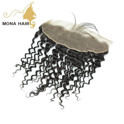 China Real Indian Pure Swiss Curly Human Hair Lace Frontal Closures 13x4 for sale