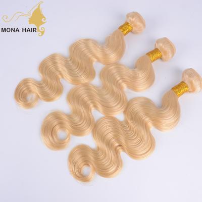 China New Product Body Wave Pure Hair Russia Body Wave Wavy Hair Extension Weft Blonde for sale