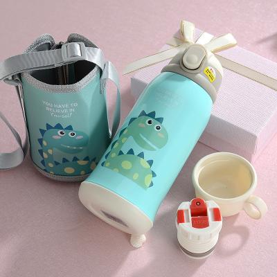 China 2020 New 316 Stainless Steel PORTABLE Kids Thermos Mug Bounce Student Water Cup With Straws Kids Water Cup for sale