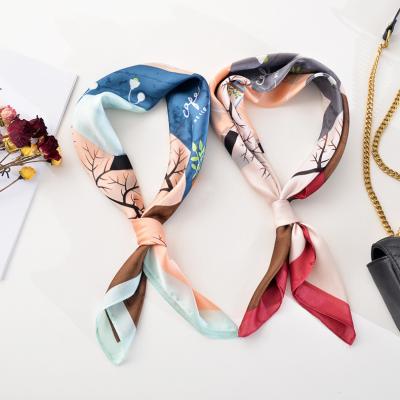 China New Fashion Square Wholesale Fashion Scarf Elegant Spring Art Neck Scarf Silk Scarf (SC005C) for sale