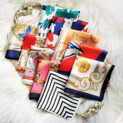 China Wholesale 100% Real Silk Scarf Women Square Scarf Fashion Square Silk Hostess Small Square Scarf With Customize (S011C) for sale