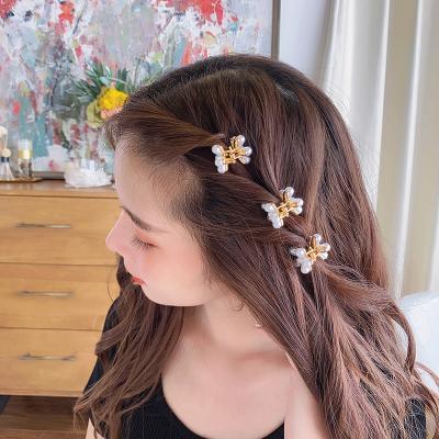 China Hot-selling Fashion Cute Pearl Hair Clip Claw Flower Small Bling Hair Claws For Baby (H011C) for sale