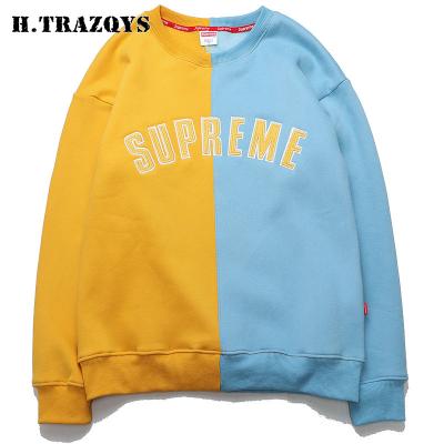 China Anti-wrinkle Wholesale Crewneck Sweatshirt Custom Printed Logo Men Two Tone Sweatshirt for sale