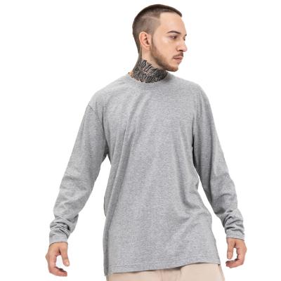 China New Arrival High Quality Mens Anti-Wrinkle Loose Full Sleeve Over The Waist Long Sleeve 100% Cotton T-Shirt For Men for sale