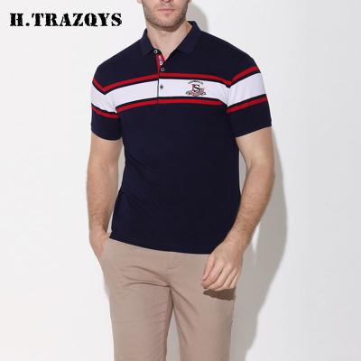 China OEM Manufacturer QUICK DRY Custom Embroidered Hot Selling Stripe Casual Mens Polo Shirts Mens Tops for sale