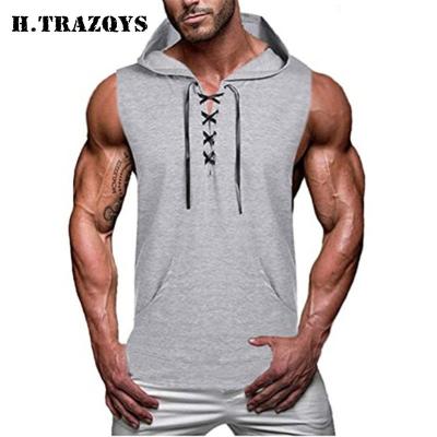 China Wholesale Summer QUICK DRY Casual Gym Basic Solid Men's Sleeveless Tank Tops 4XL With Hoodie for sale