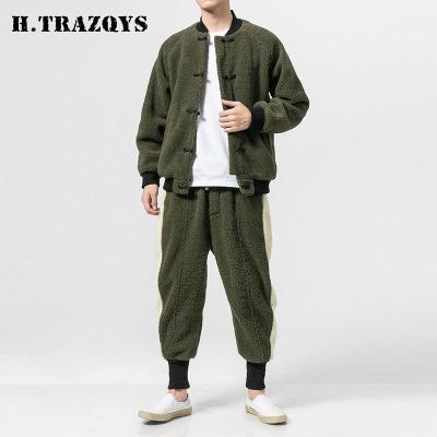 China Wholesale Sharpa Breathable High Quality Long Sleeve Winter Sherpa Two Piece Plain Sets For Men for sale