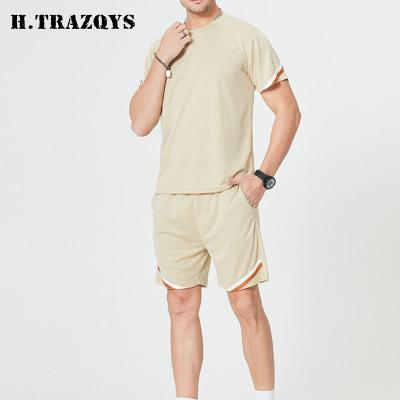 China Breathable Direct Factory Custom Made T-shirt Set Low MOQ Summer Plain Wholesale T-shirt Men Shorts Set for sale