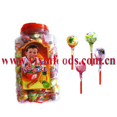 China Normal stumbo pops lollipop with bubble gum for sale