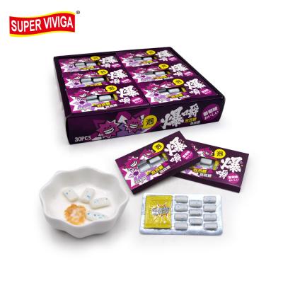 China 9g Grape Flavor Sweet Blister Packing 2 In 1 Chewing Gum And Popping Candy YX-P00905 for sale