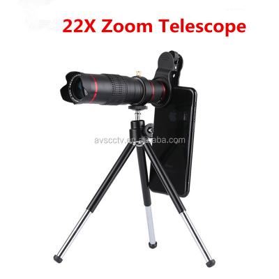 China Smart Phone Iphone Mobile Phone Camera Esay-Wear 22X Zoom Telescope Lens For Mobile Phone/Camera Black Color for sale