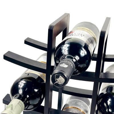 China American Style Bamboo Wine Rack Countertop Wine Rack 2 Bottles Wine Rack Organizer for Table Top, Galley, Cabinet, Fridge for sale