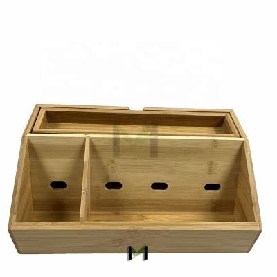 China Bamboo Charging Station / Bamboo Dock And Multi Device Organizer Wireless Charging Pad Tablet for sale